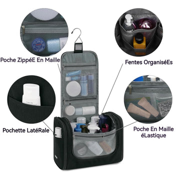 trousse de toilette 200 g Stockage polyvalent Matière en tissu Oxford Fermeture à glissière lisse Conception à grande capacité